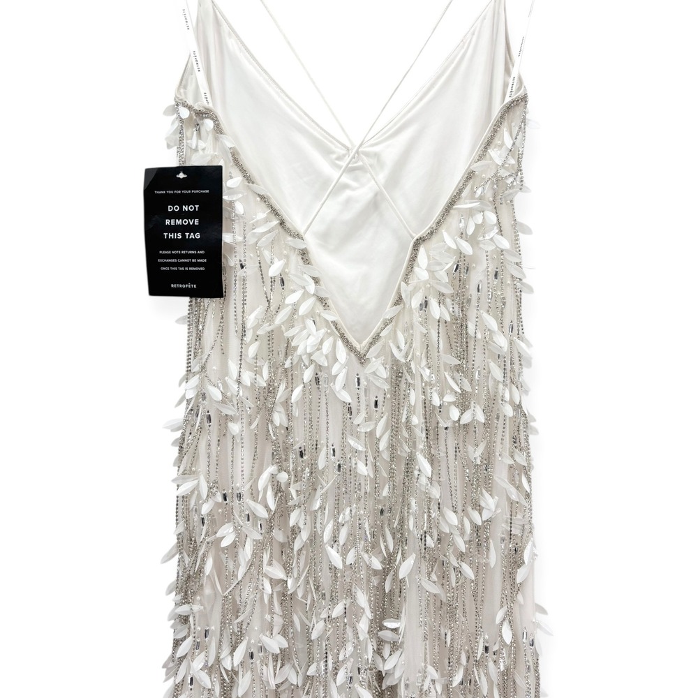 NWT Retrofête Haven Embellished Mini Dress in White $998 - Size Small - Picture 13 of 16
